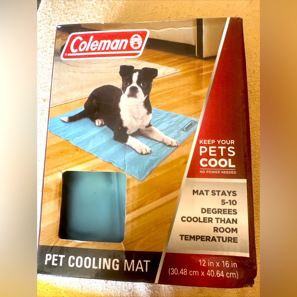 Coleman Pet Cooling Mat 12” x 16” Self Cooling Gel Pad Floor, Car, Cats + Dogs